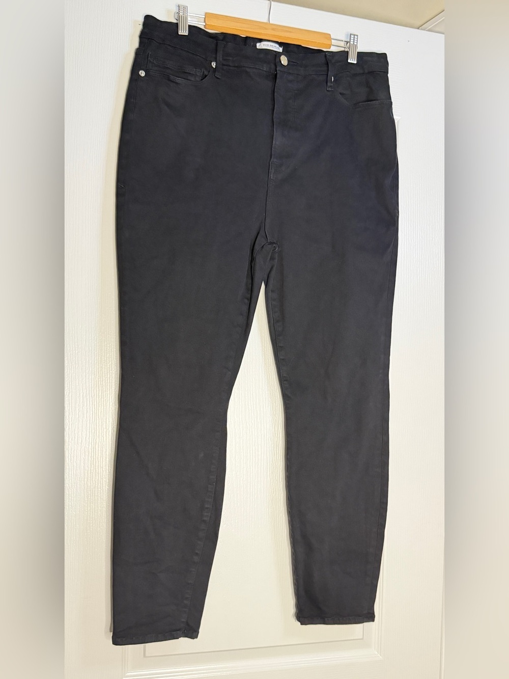 Good American Black Skinny Jeans Size 20 Cotton Stretch Made USA